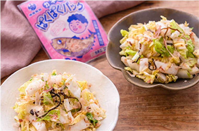 白菜のかつお塩昆布和え